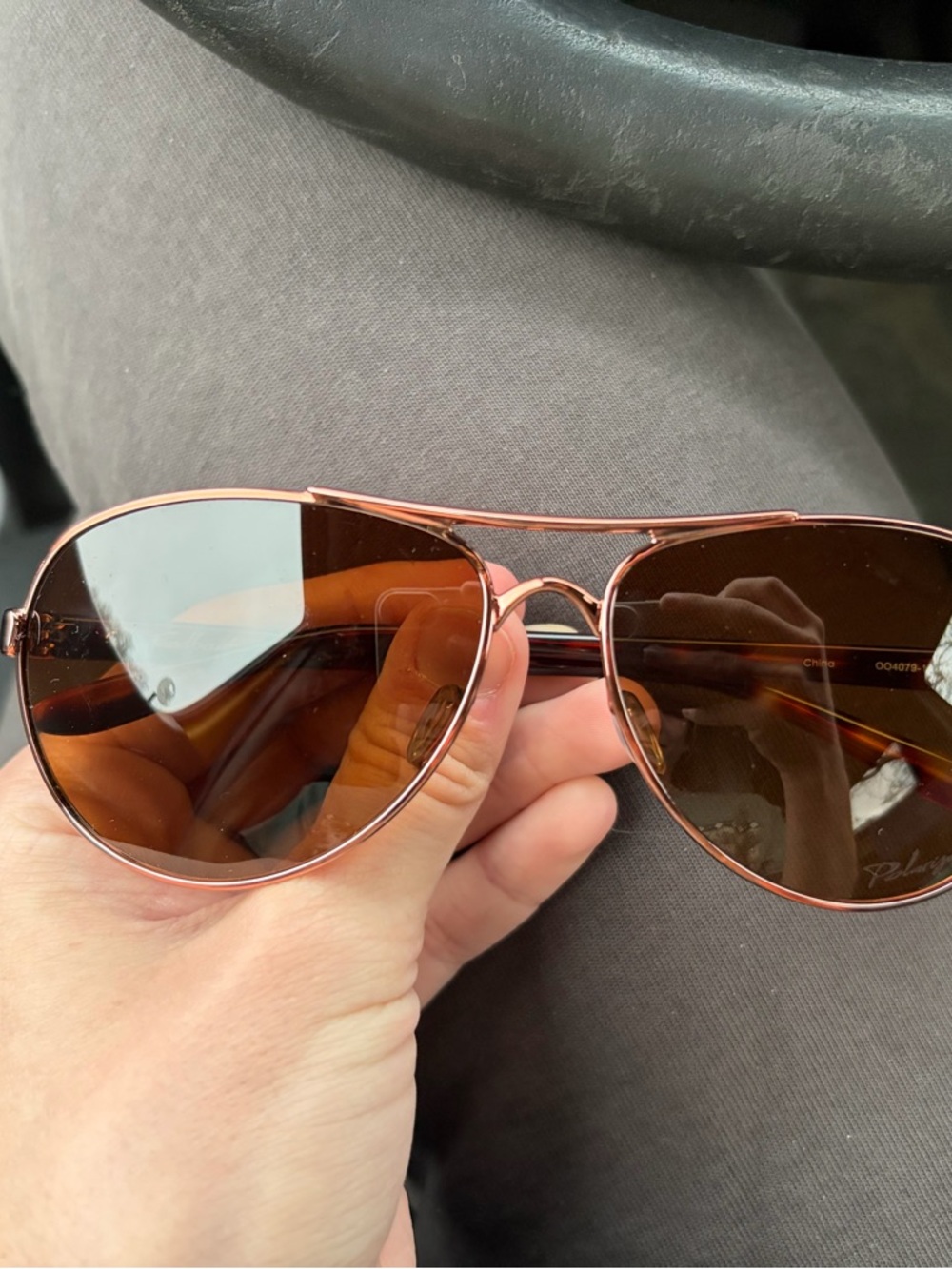 Oakley Rose Gold Aviator Sunglasses with Brown Lenses